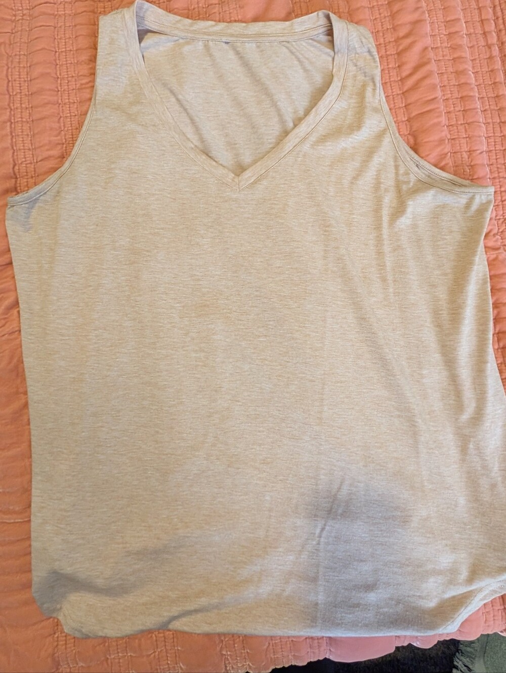 Women's' Beige V-Neck Tank Top